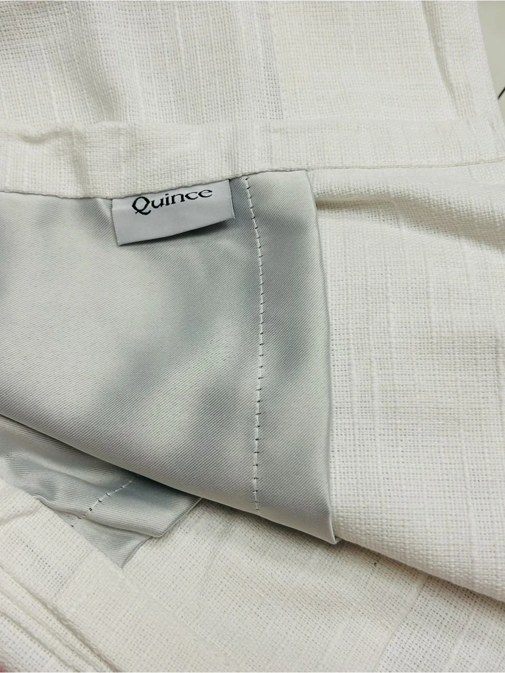 QUINCE Set Of 2 48x84 Cotton Slub Room Darkening Curtains White 9726
